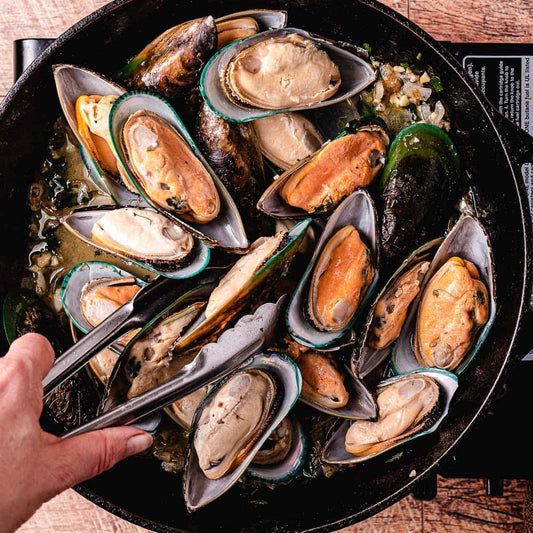 [Frozen Seafood] Cooked Green Lip Mussel Half Shell 1kg